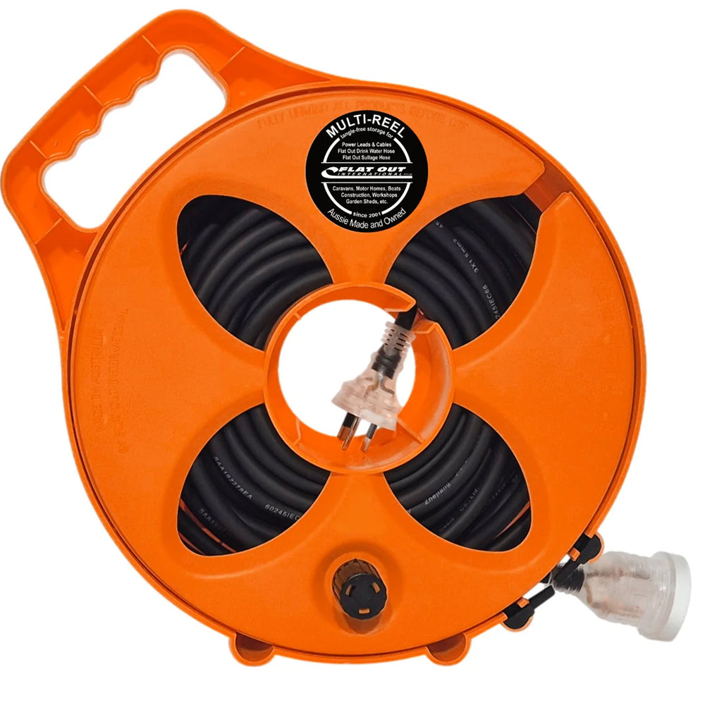 Flat Out Premium 15amp 12.5m Power Lead with Multi-Reel