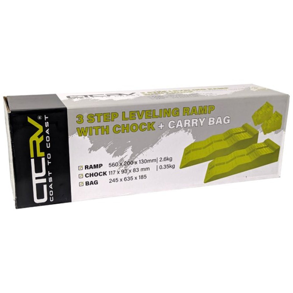 3-Step Levelling Ramps with Chocks and Bag