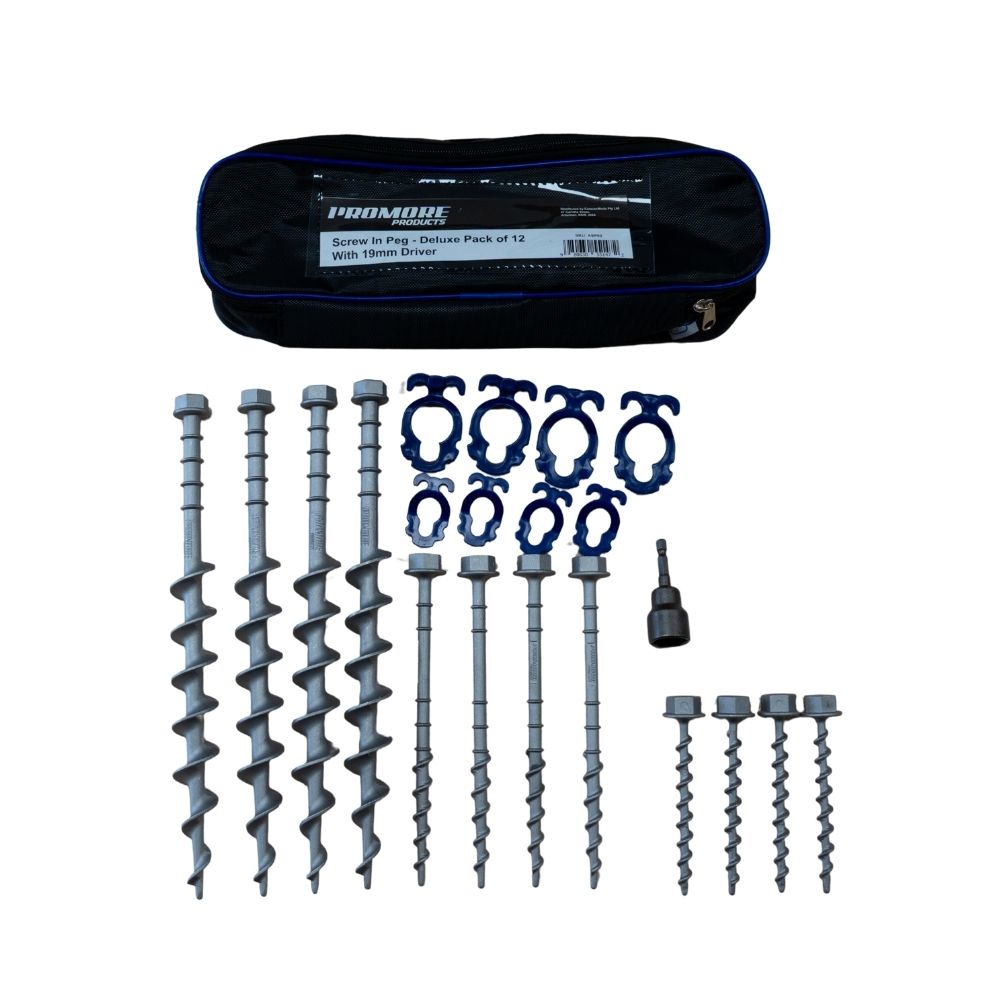 Aluminium Alloy Screw In Pegs Pack of 12 - 19mm Hex Drive