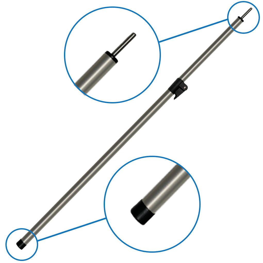 Premium Ground Foot to Straight Spigot Aluminum Pole with Clamp - Max 274cm (9')