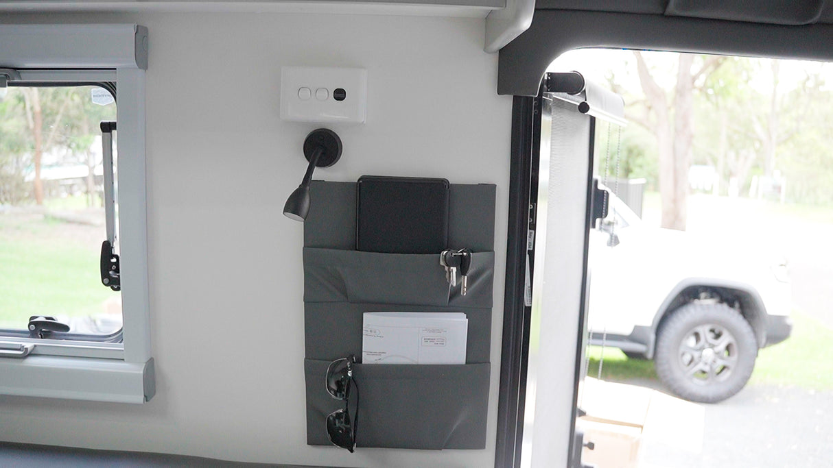 Vinyl Caravan Wall Storage Pocket - Double (28x40cm)