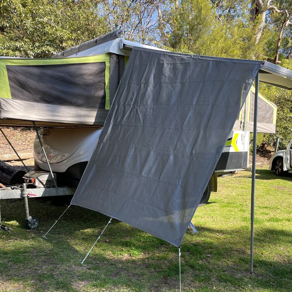 Privacy Screen End Wall With Sloping Top Edge For Fiamma Awning 2.1 x 2.3m