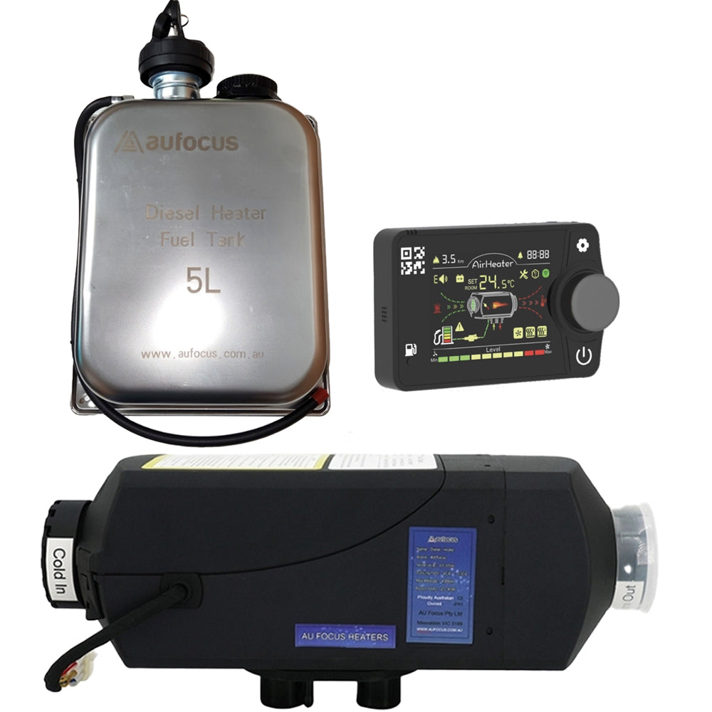 Au Focus 2KW Bluetooth Gen4 Diesel Heater and 5L Stainless Steel Tank