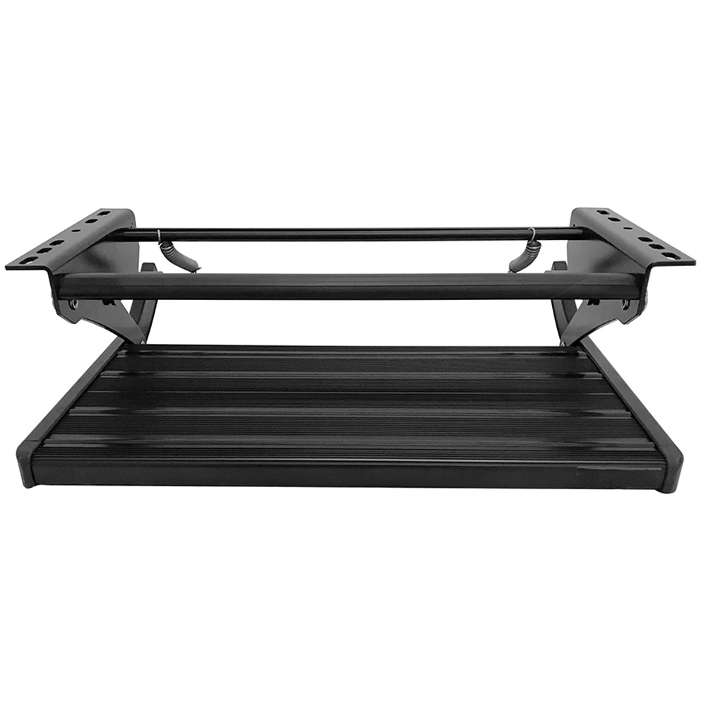 Black Extra Large Manual Bolt On Single Aluminum Caravan Step