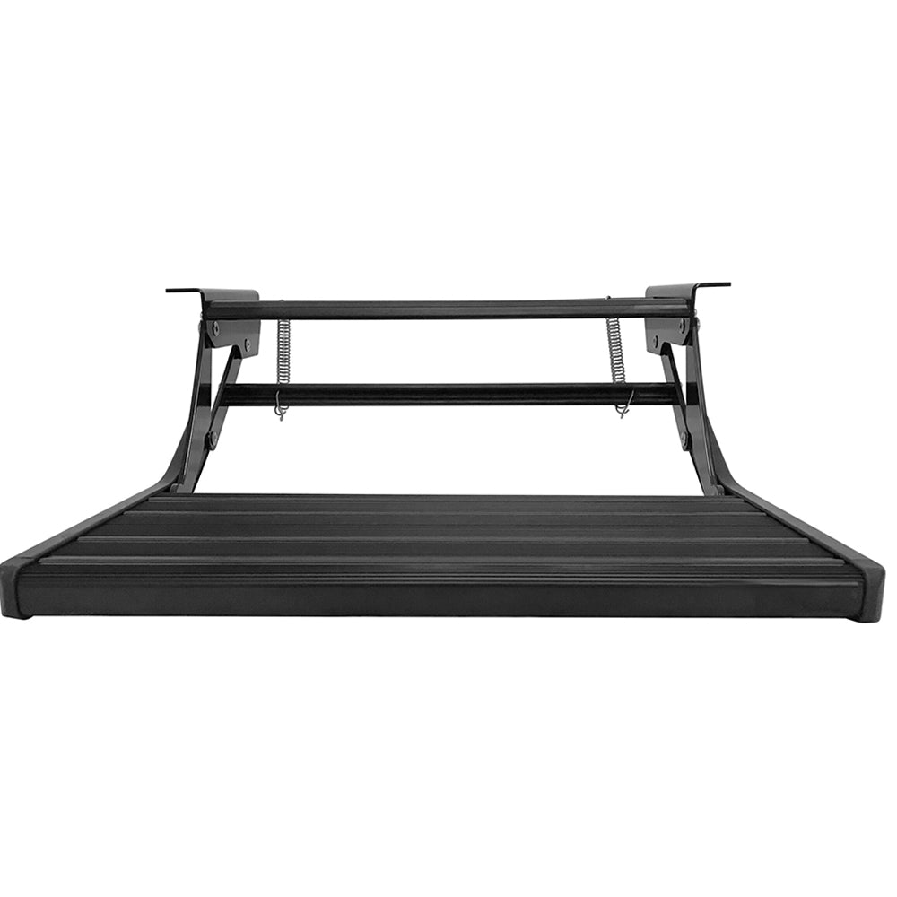 Black Extra Large Manual Bolt On Single Aluminum Caravan Step