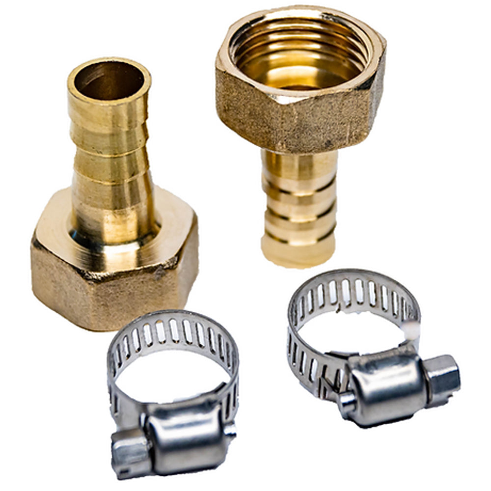 Brass 1/2" BSP Female to 1/2" Hose Barb Pack of 2