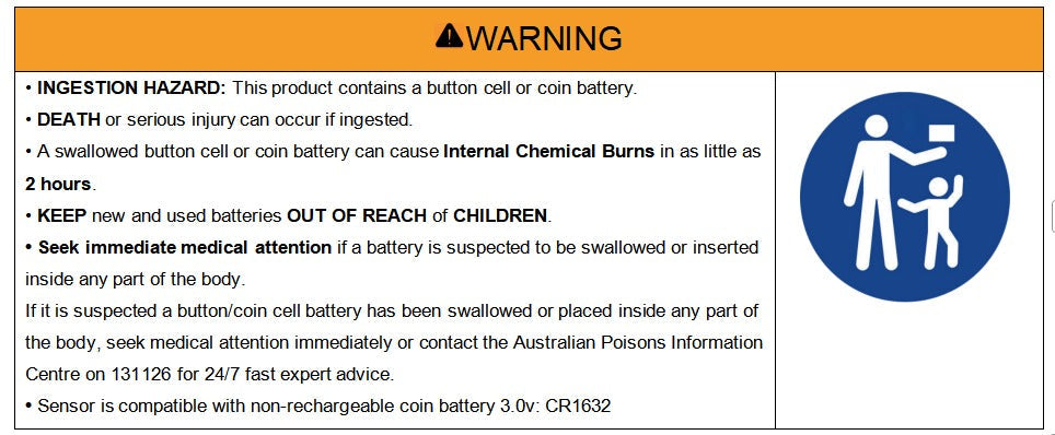 Button battery warning CR1632