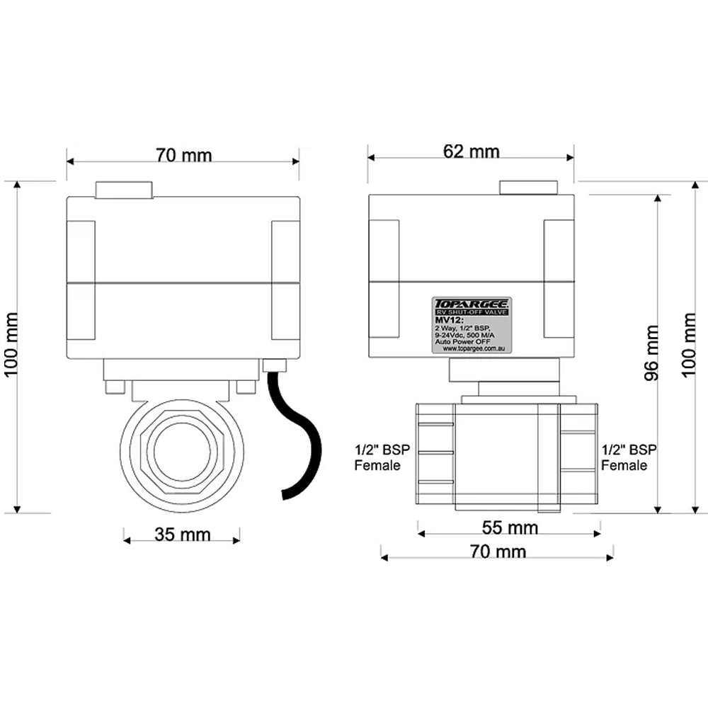 Water Tank Motorised Shut Off Valve