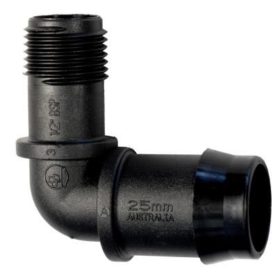 Male Threaded Elbow 1/2" 15mm BSPM - 25mm Barb