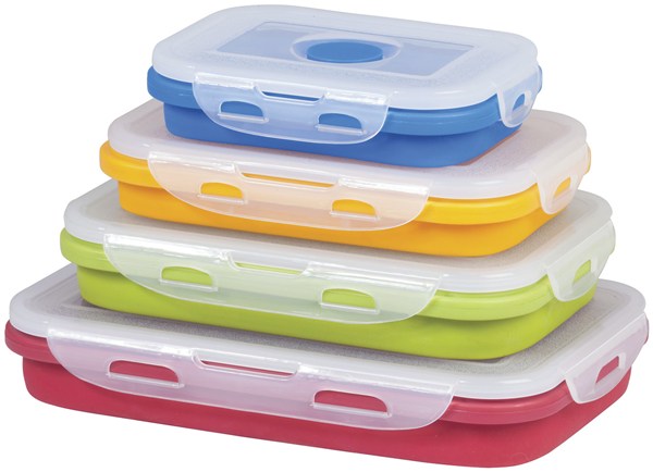 4 Pack Collapsible Silicone Food Storage Containers