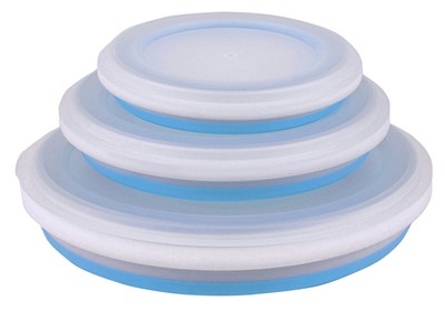 3 Piece Collapsible Bowl Set (Blue)