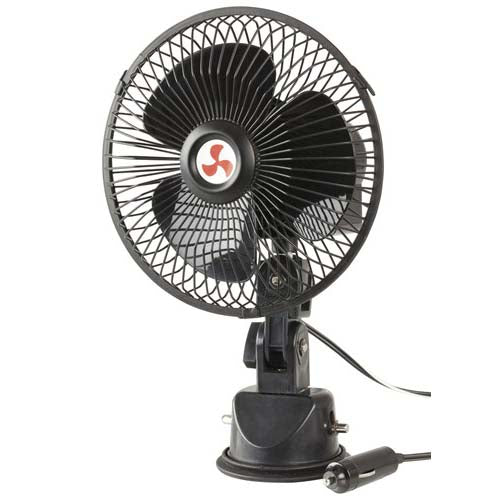 12V Oscillating Fan with Suction Bracket 6 Inch Fan