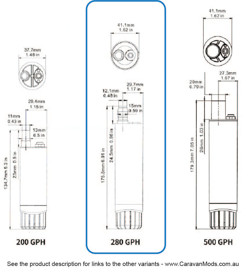 SeaFlo Submersible and In-Line Pump - 280GPH