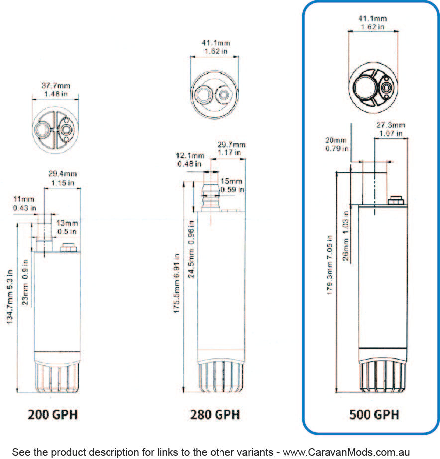 SeaFlo Submersible and In-Line Pump - 500GPH