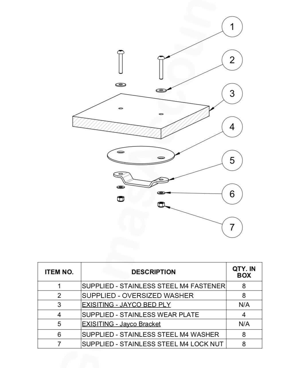 Bed End Plywood Protectors for Jayco Campers (set of 4)