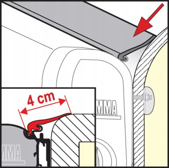 Fiamma Awning Rain Guard M - Medium - 550cm Length
