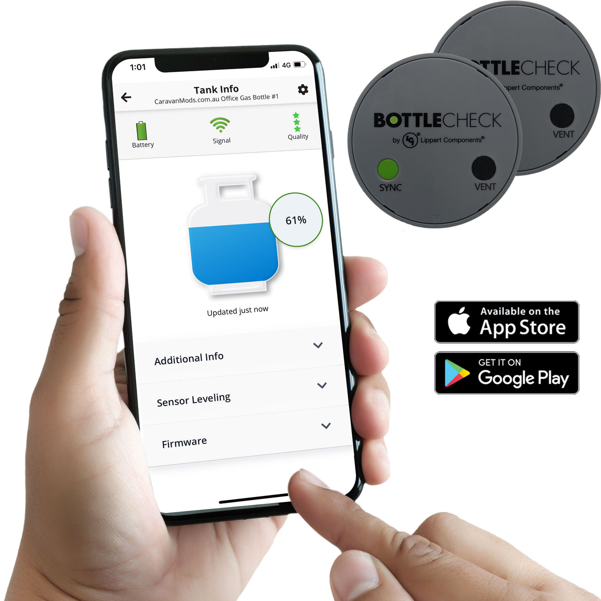 BottleCheck Bluetooth Wireless Gas Gauge Level