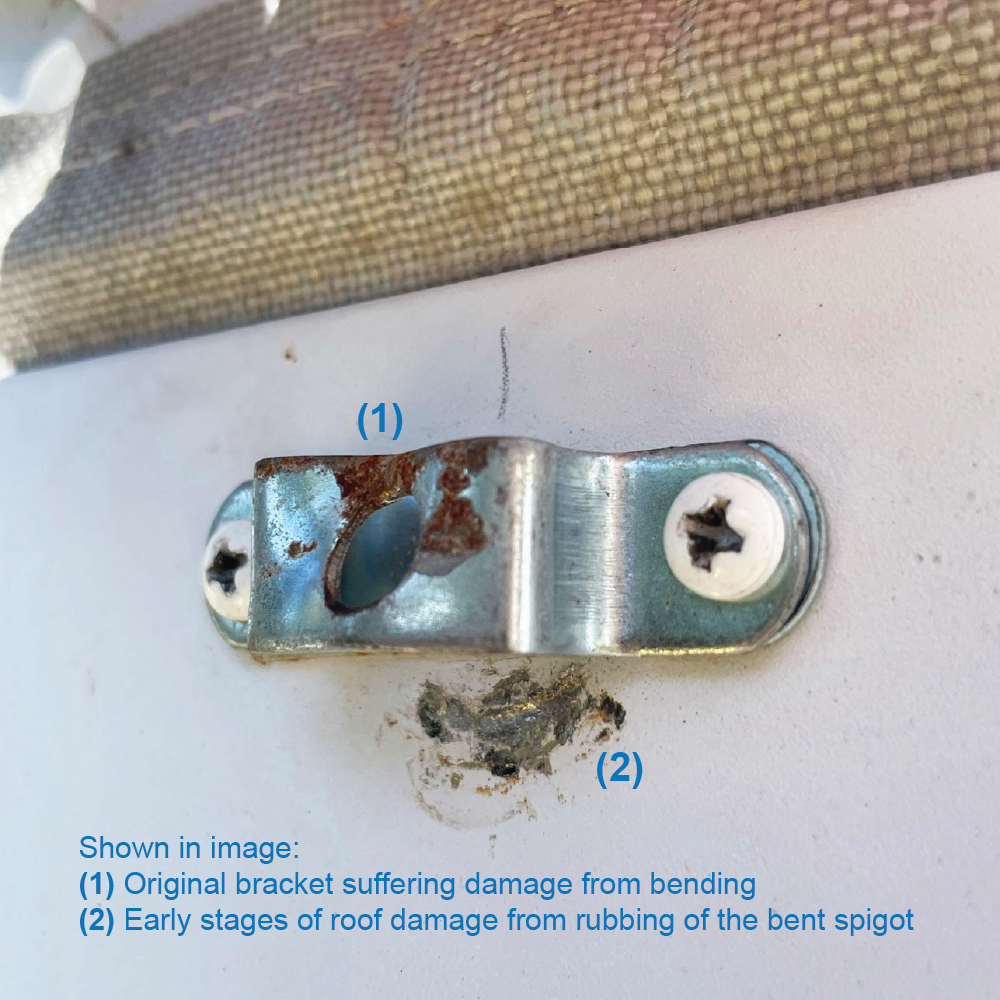 Stainless Steel Awning Bracket to suit Bent Spigot (2 pack)