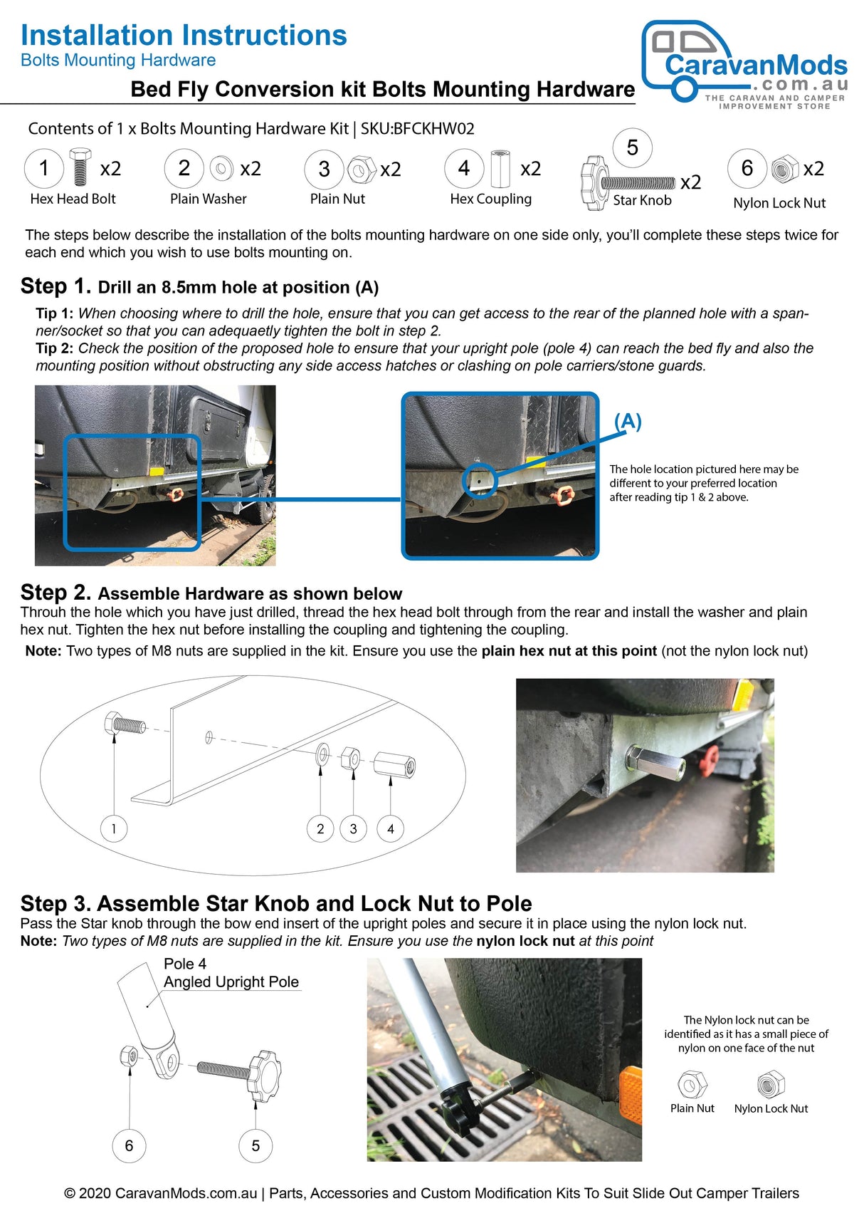 Bolts Mounting Hardware Kit - Bed Fly Conversion Kit
