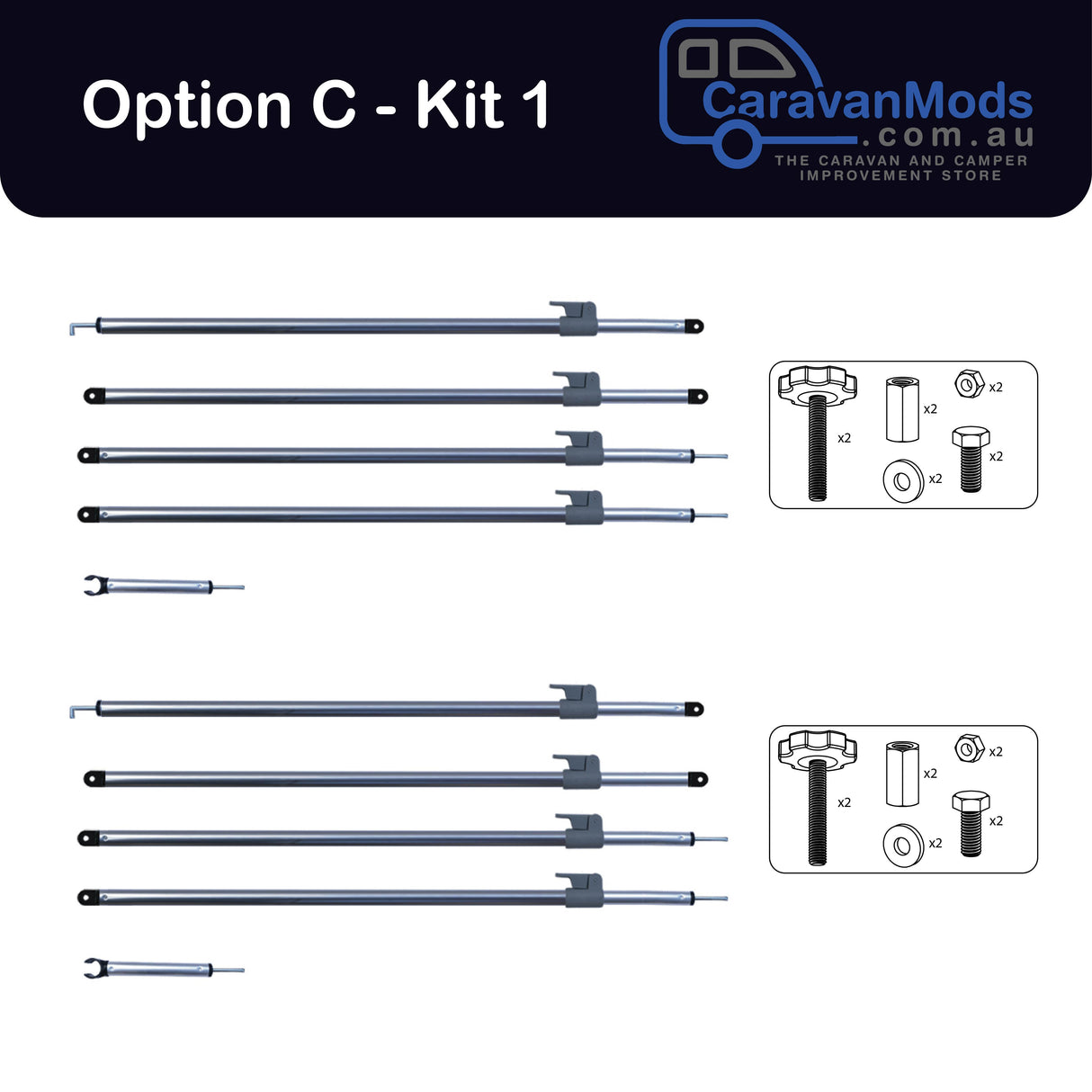 Bed Fly Conversion Kit - Option C: Complete Pole Kit
