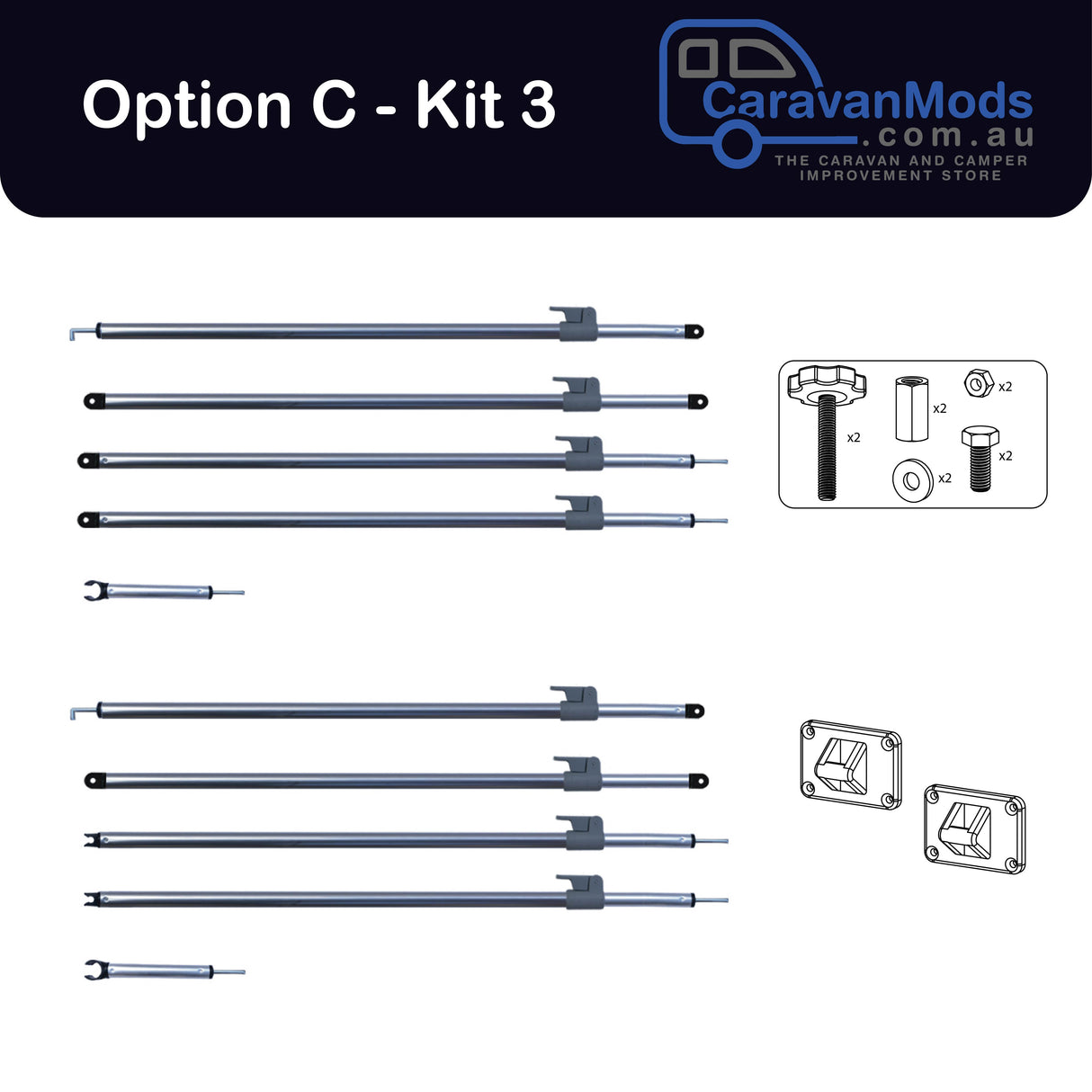 Bed Fly Conversion Kit - Option C: Complete Pole Kit