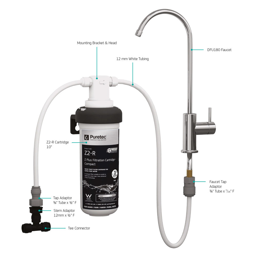 Puretec Undersink Caravan Filtration System with Tap - CR-Z2