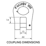 13mm Mawby Hook Trailer Safety Chain Coupling Pack of 2