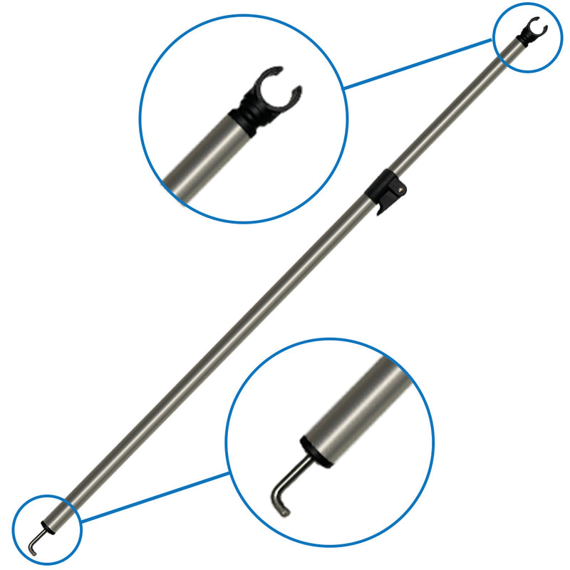 Bent Spigot to C Clip - Aluminum Pole 274cm Max Extension - Max 274cm (9')