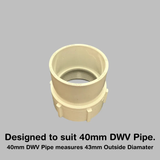 40mm DWV PVC Threaded Adapter