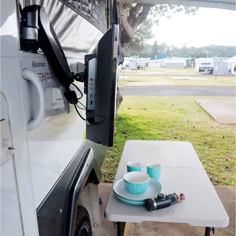 Bench Mounted TV Mount for Camper Trailers