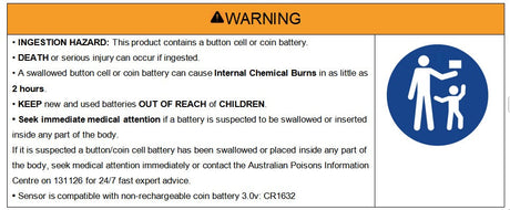 Button battery warning CR1632
