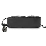 Black sullage hose storage bag with mesh drawstring top, carry handle and Black Water tag