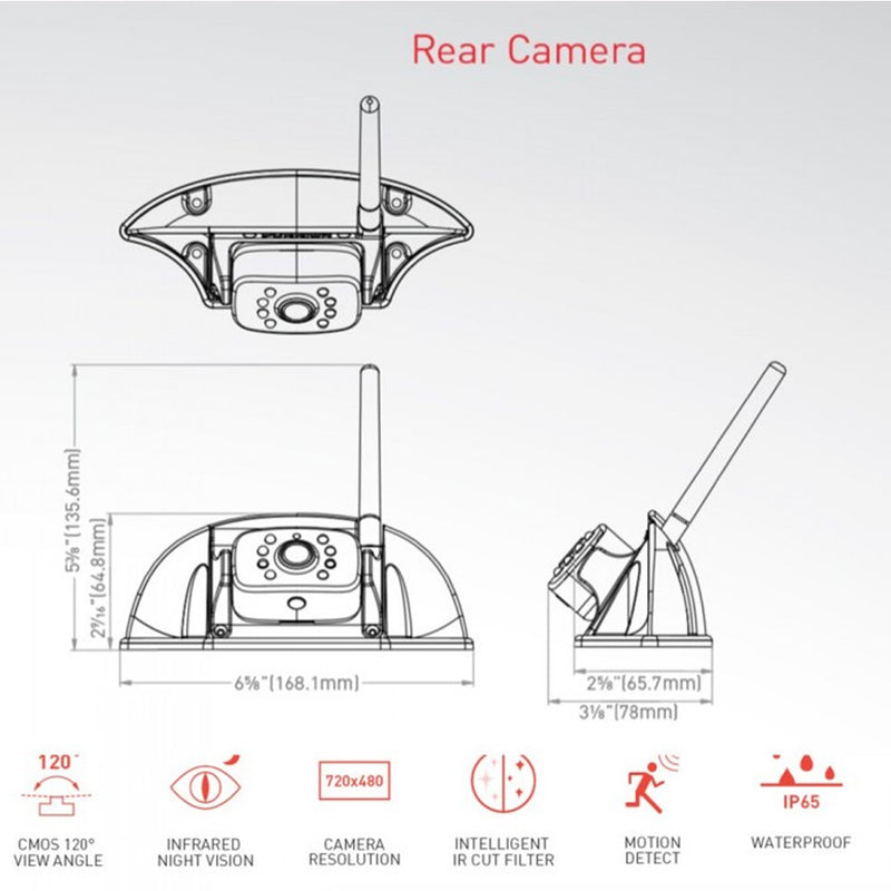 Furrion Vision S Rear Camera with Sharkfin Bracket