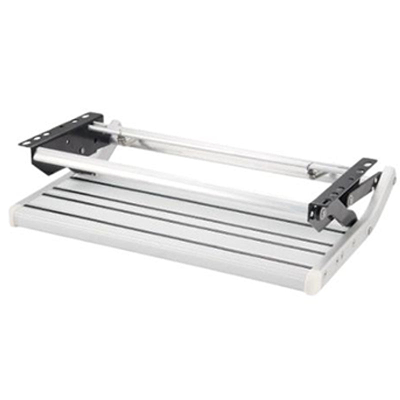 Black Single 12v Electric Caravan Step With LED Light - Zero Grid Black Single 12v Electric Caravan Step With LED Light - Zero Grid