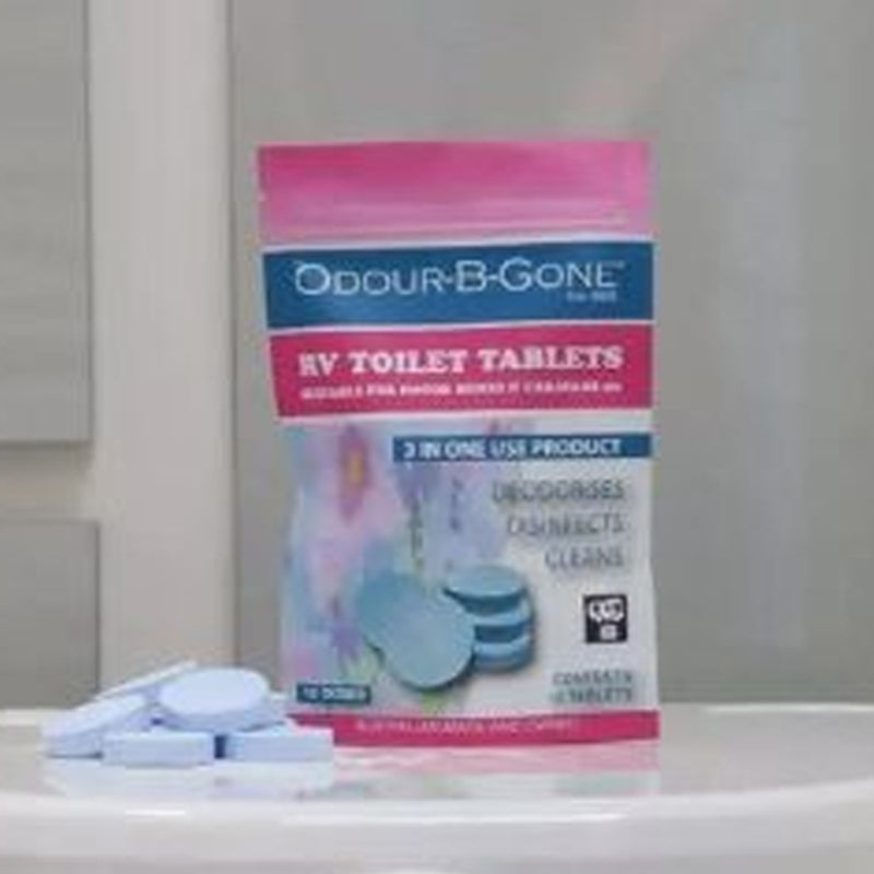 Odour B Gone Plus Blue 8g RV Toilet Tablets