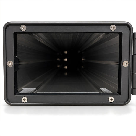 Promore Products Aluminium Caravan Pole Carrier with the end door open showing the storage space inside