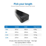 Dimensions of the Promore Products Aluminium Caravan Pole Carrier for the 1.8m, 2m, 2.2m and 2.3m sizes