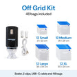 Promore Products Portable Vacuum Sealer Off Grid Kit with 2 clips, USB-C cable and 48 bags, 12 in each size