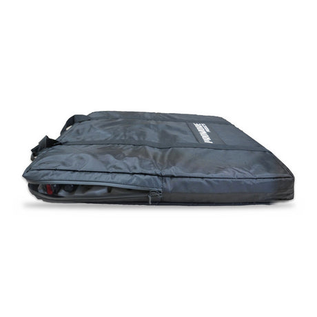 Side profile of the Promore Products Trestle Table Bag showing its padded sides and carry handles on a white background
