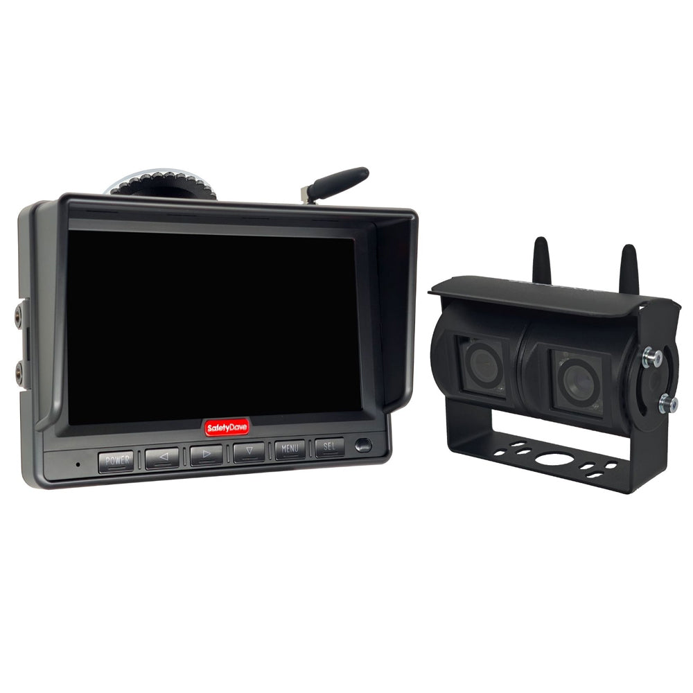 Safety Dave AHD 120/45 Degree Wireless Rear Vision Dual Camera with Dash Monitor
