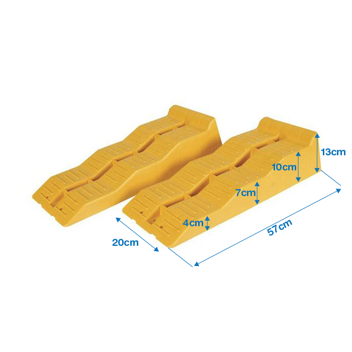 Yellow - Three Stage Levelling Ramps & Chocks
