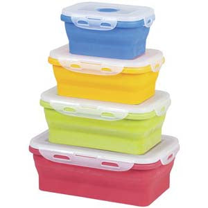 4 Pack Collapsible Silicone Food Storage Containers