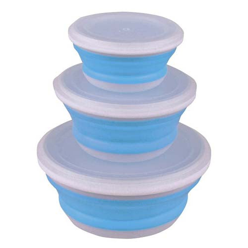 3 Piece Collapsible Bowl Set (Blue)