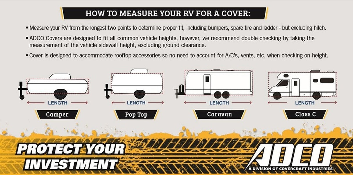 Camper Trailer Cover Fits Camper 10'-12' - 3.0-3.7m
