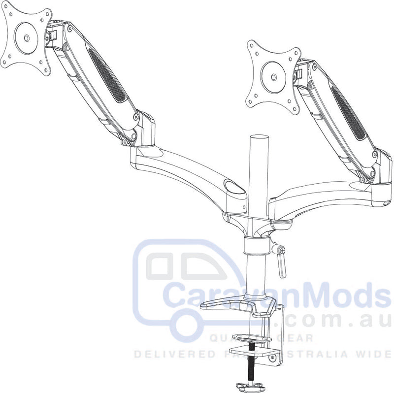 Vision Mounts Gas Spring Dual LCD Monitor Arm with Desk Mount 15"-27"